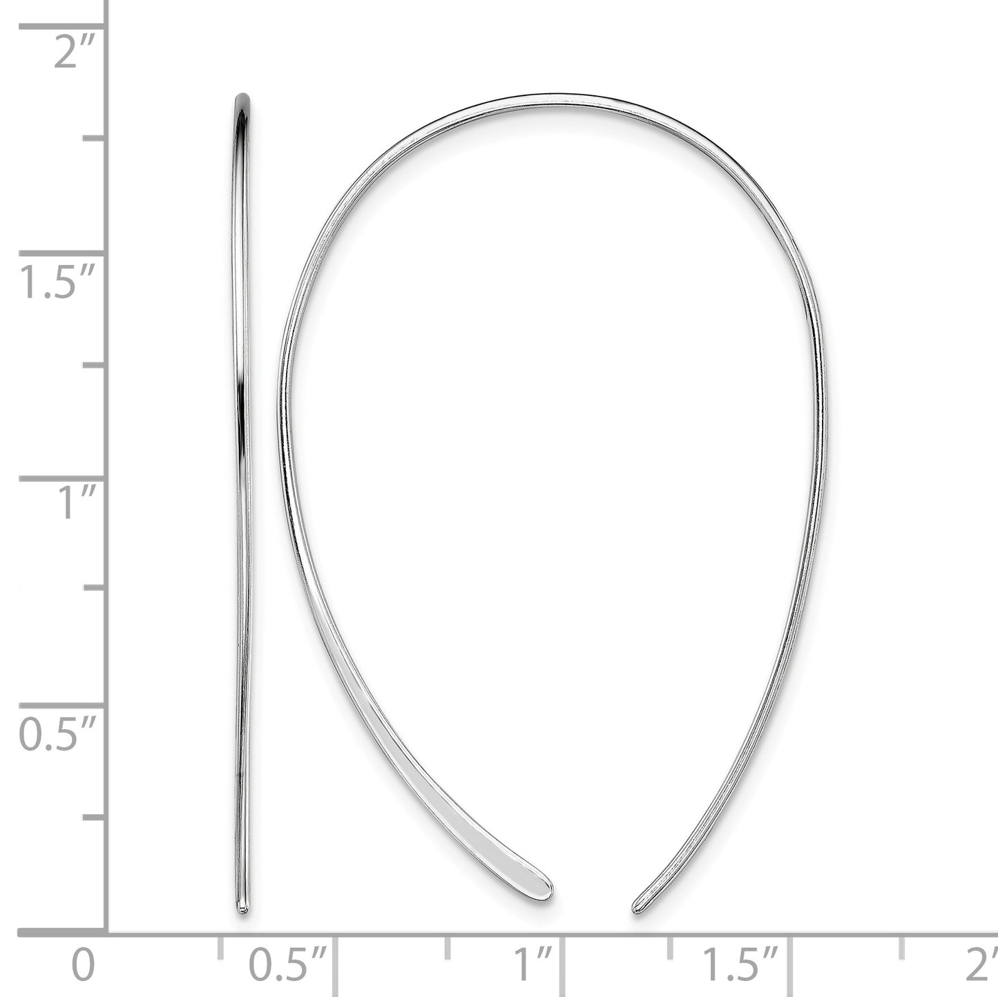 Sterling Silver Rhodium-plated Threader Earrings