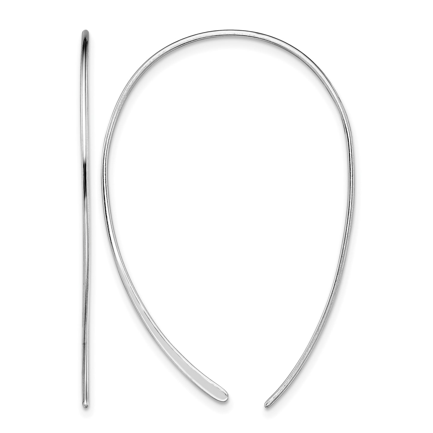Sterling Silver Rhodium-plated Threader Earrings