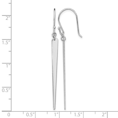 Sterling Silver Rhodium-plated Polished Spike Dangle Earrings