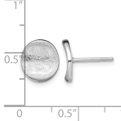Sterling Silver Rhodium-plated Scratch Finish Post Earrings