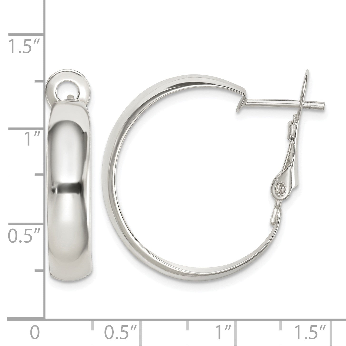 Sterling Silver Polished 6mm Omega Back Hoop Earrings