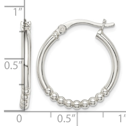 Sterling Silver Beaded Hoop Earrings