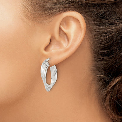 Sterling Silver Polished Twisted Multi-tube Round Hoop Earrings