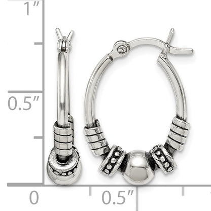 Sterling Silver Antiqued Hoop Earrings