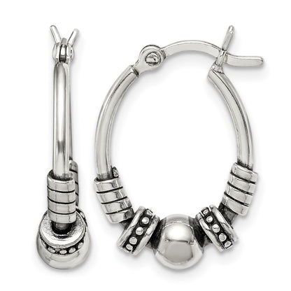 Sterling Silver Antiqued Hoop Earrings