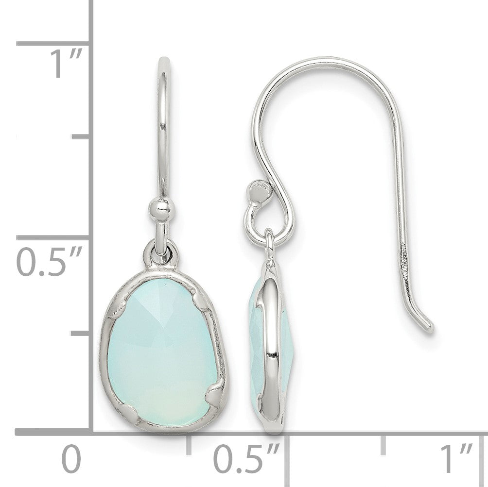 Sterling Silver Blue Chalcedony Dangle Earrings