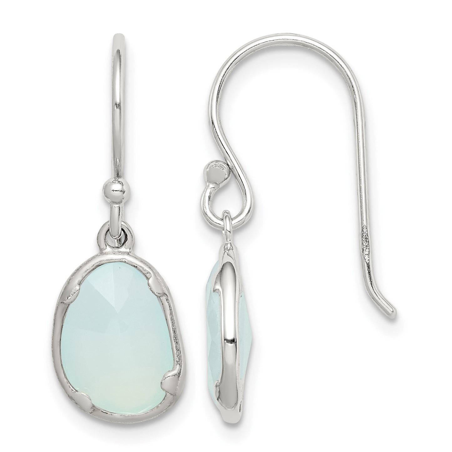 Sterling Silver Blue Chalcedony Dangle Earrings
