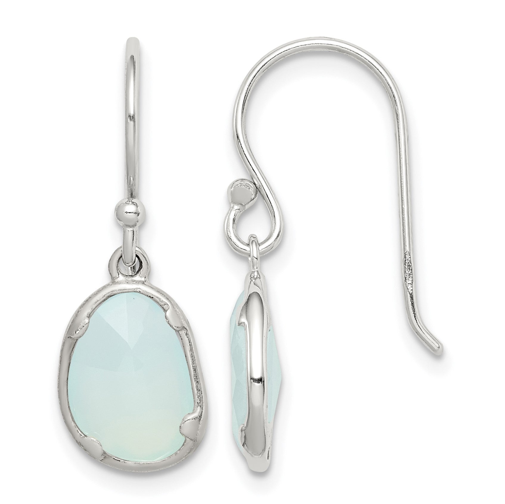 Sterling Silver Blue Chalcedony Dangle Earrings