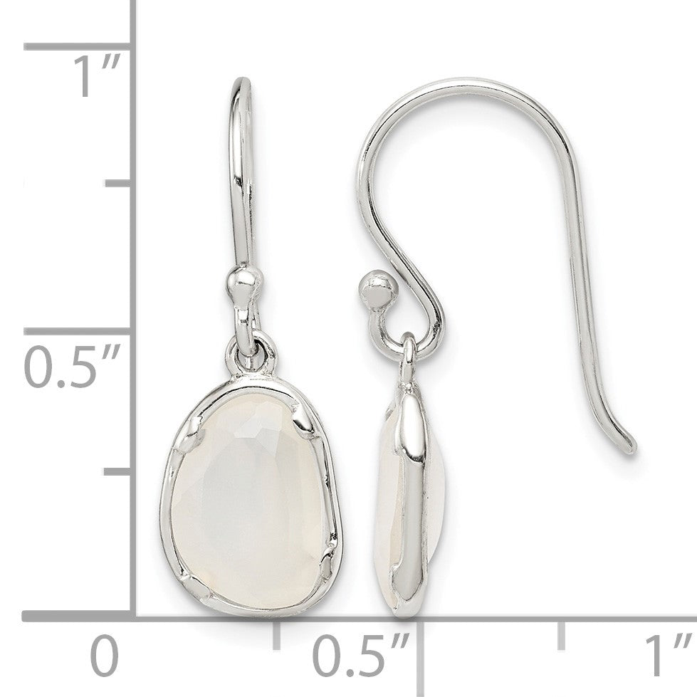 Sterling Silver White Chalcedony Dangle Earrings