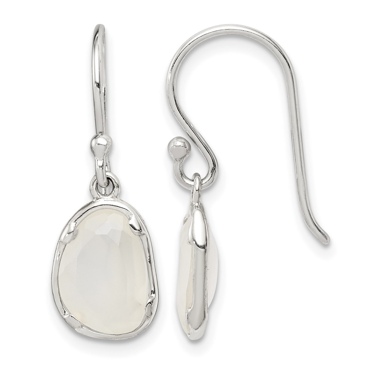 Sterling Silver White Chalcedony Dangle Earrings