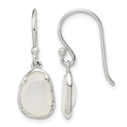 Sterling Silver White Chalcedony Dangle Earrings