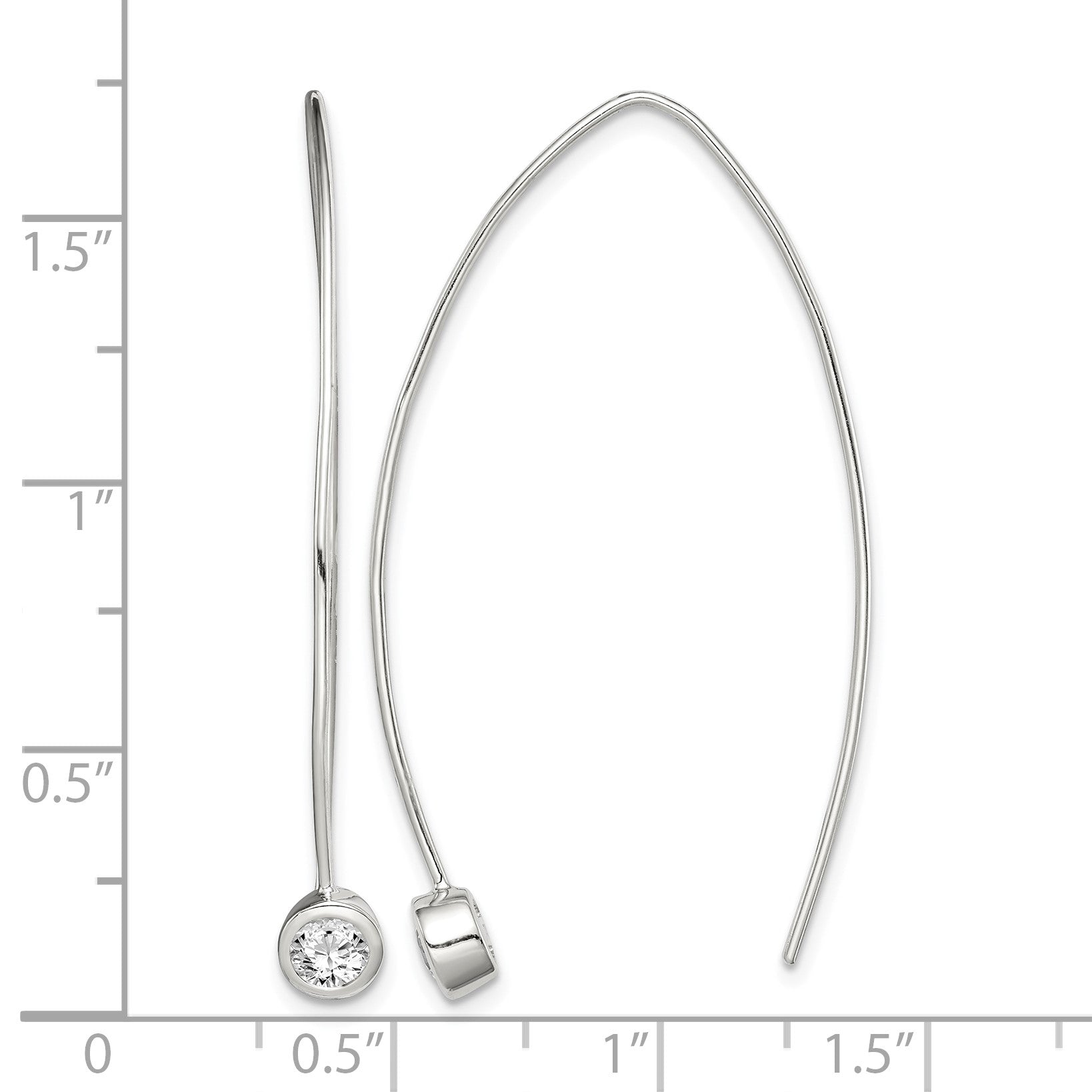 Sterling Silver CZ Threader Earrings
