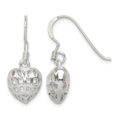 Sterling Silver Heart Dangle Earrings