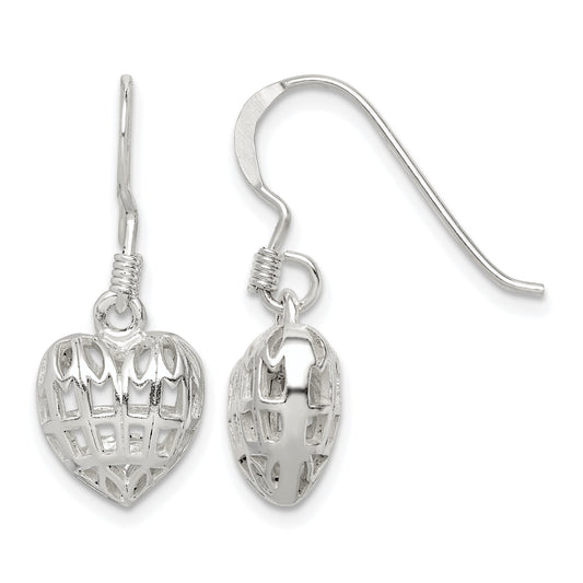 Sterling Silver Heart Dangle Earrings