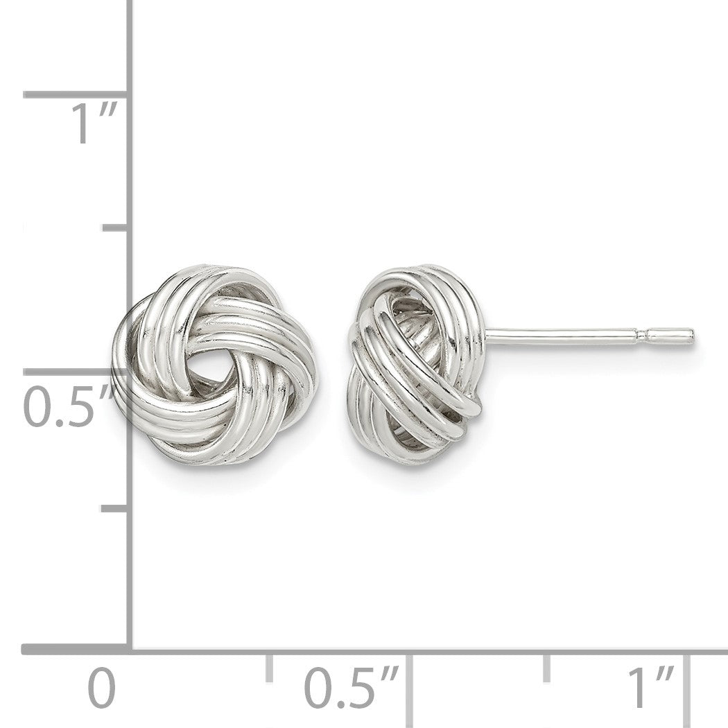 Sterling Silver Love Knot Post Earrings