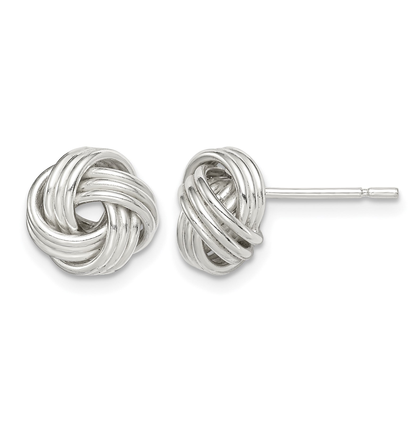 Sterling Silver Love Knot Post Earrings