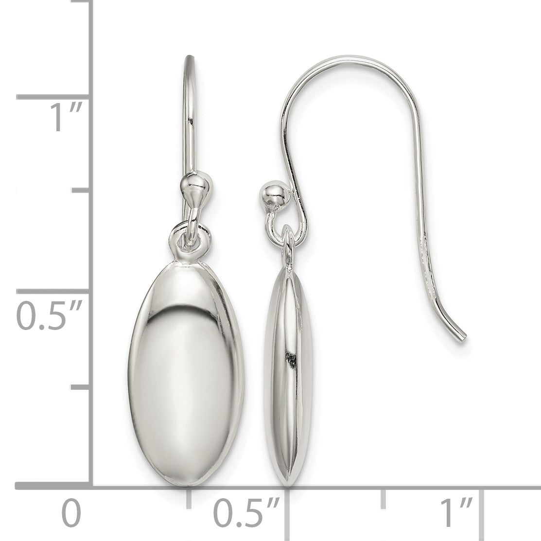 Sterling Silver Oval Bead Dangle Earrings