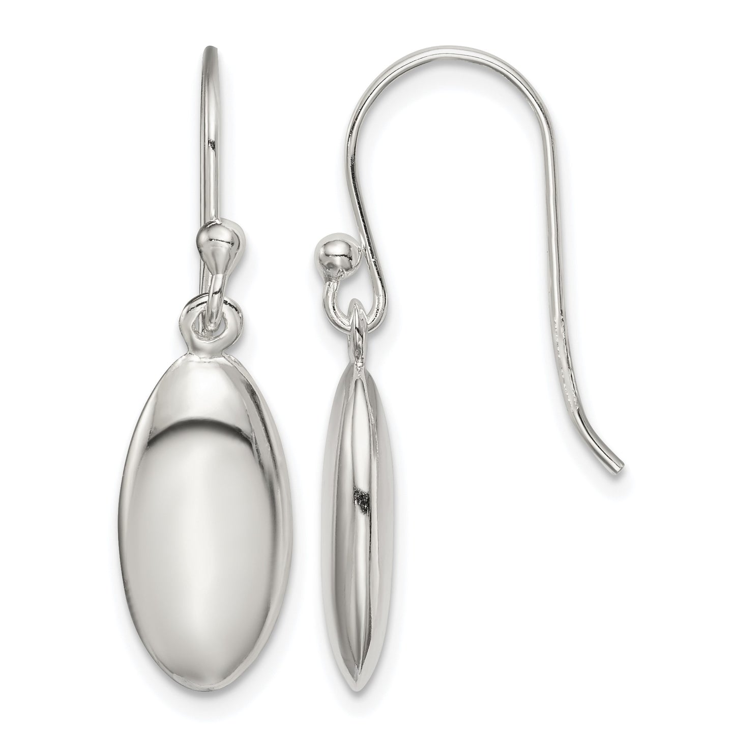 Sterling Silver Oval Bead Dangle Earrings