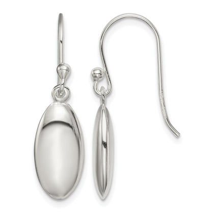 Sterling Silver Oval Bead Dangle Earrings