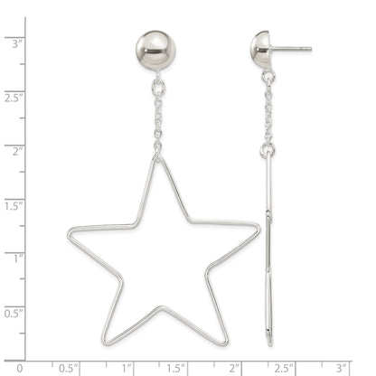 Sterling Silver Star Dangle Post Earrings