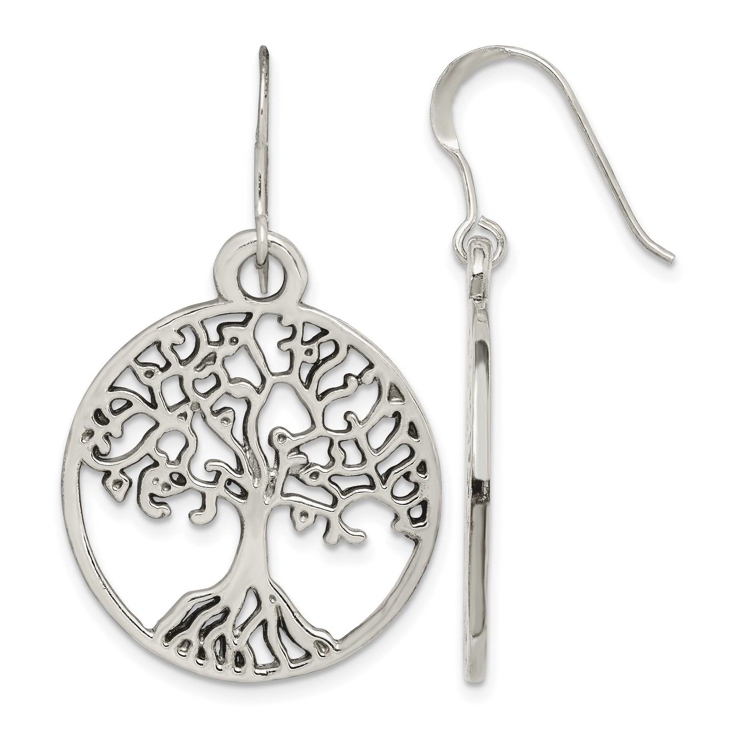 Sterling Silver Tree of Life Dangle Earrings