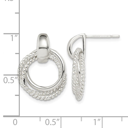 Sterling Silver Twisted Post Dangle Earrings