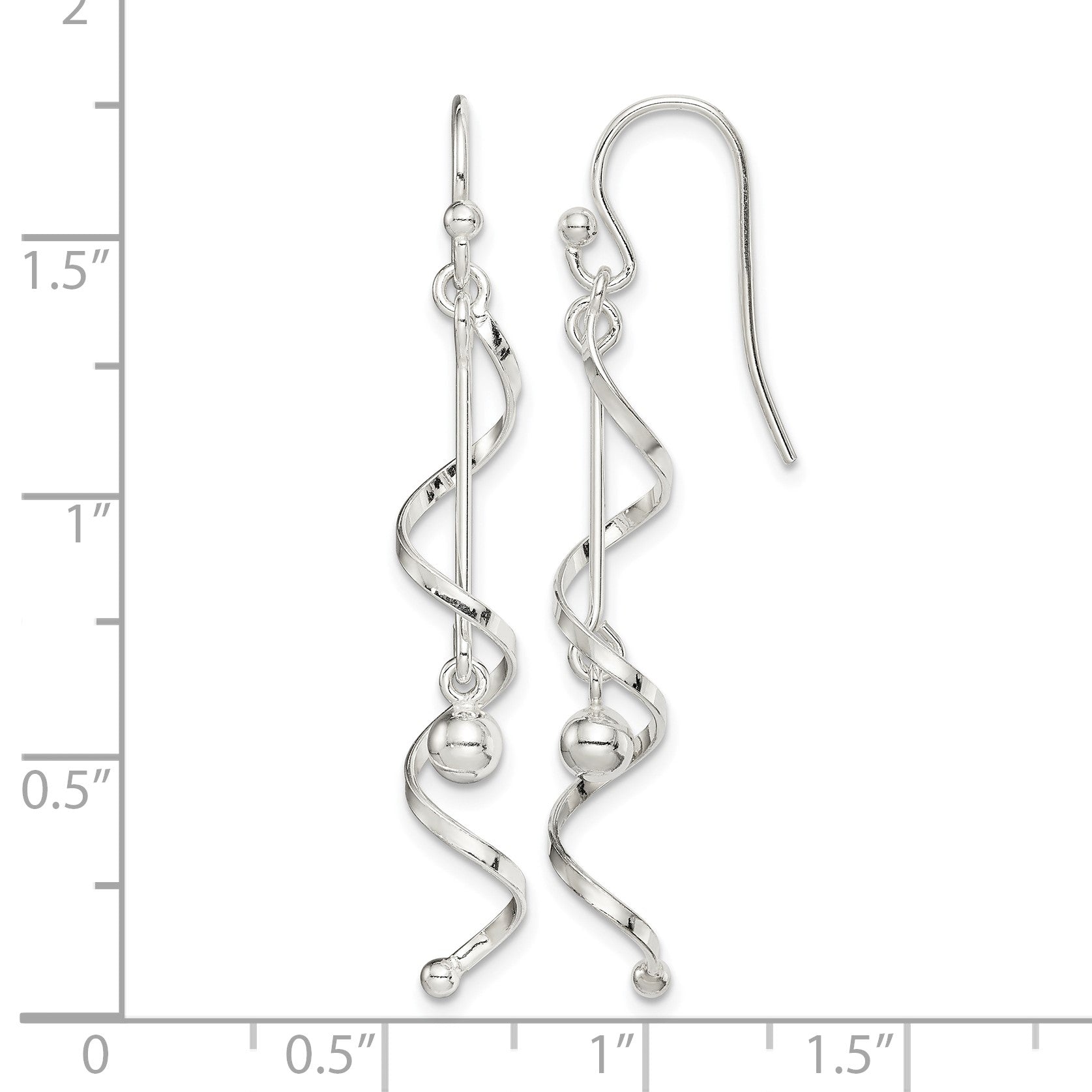 Sterling Silver Polished Twisted Dangle Earrings