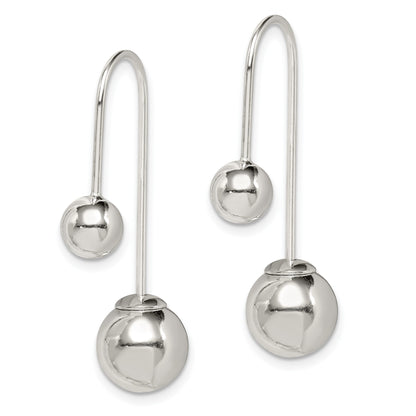 Sterling Silver Polished Front and Back Dangle Earrings