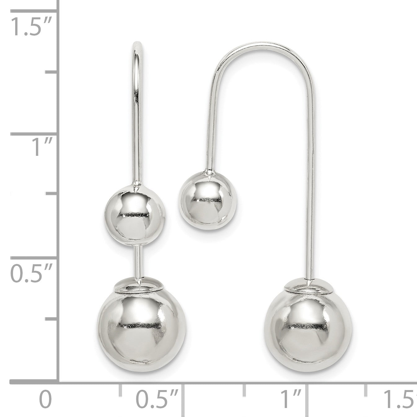 Sterling Silver Polished Front and Back Dangle Earrings