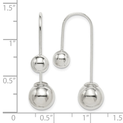 Sterling Silver Polished Front and Back Dangle Earrings