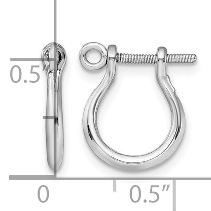 De-Ani Sterling Silver Rhodium-plated Polished Small Shackle Link Screw Earrings