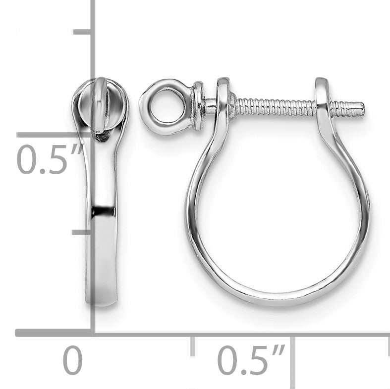 De-Ani Sterling Silver Rhodium-plated Polished 3D Shackle Link Screw Earrings
