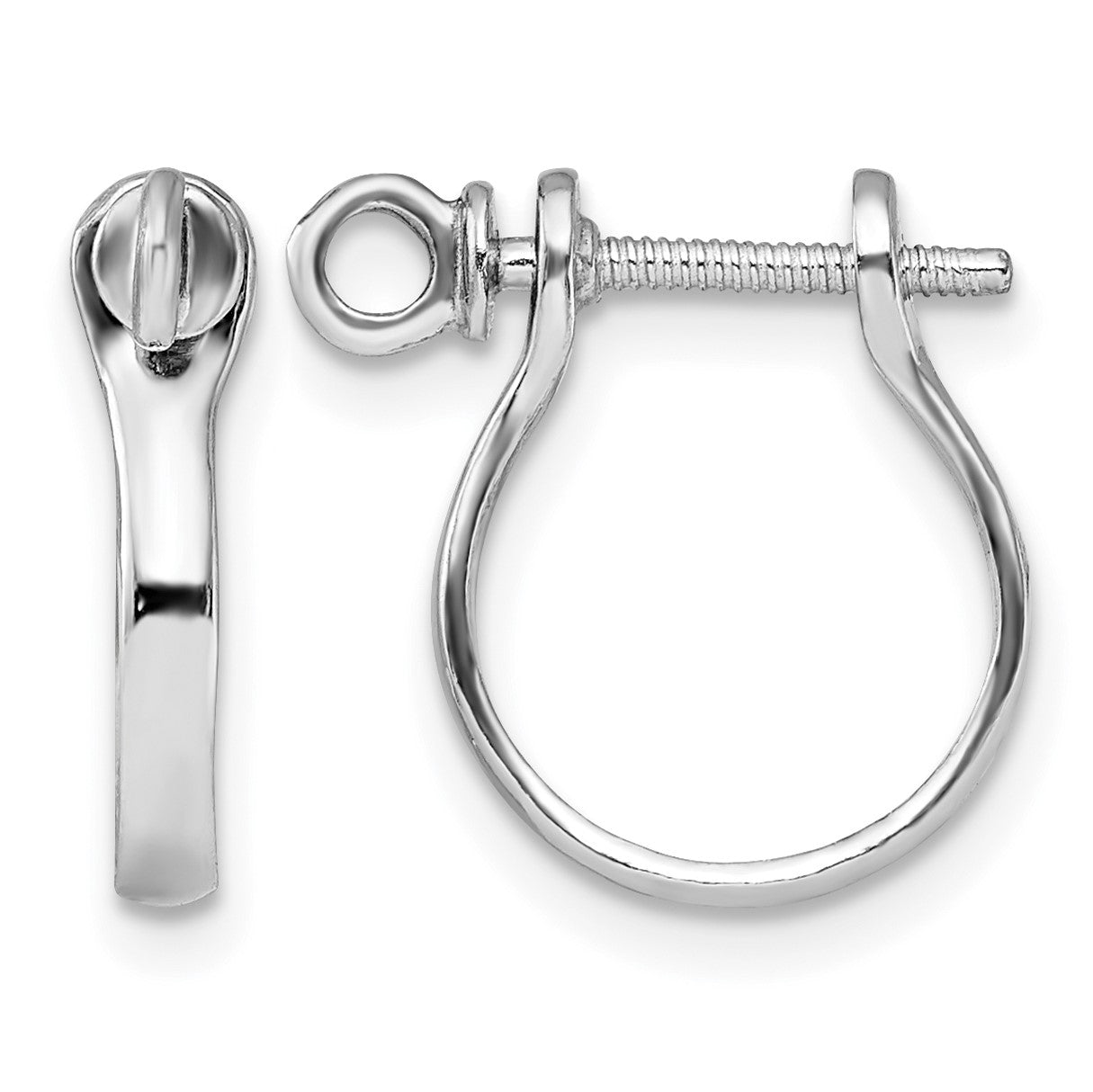De-Ani Sterling Silver Rhodium-plated Polished 3D Shackle Link Screw Earrings
