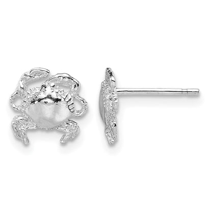De-Ani Sterling Silver Rhodium-Plated Polished Crab Post Earrings