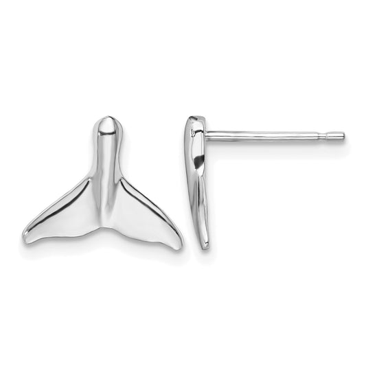 De-Ani Sterling Silver Rhodium-Plated Polished Whale Tail Post Earrings