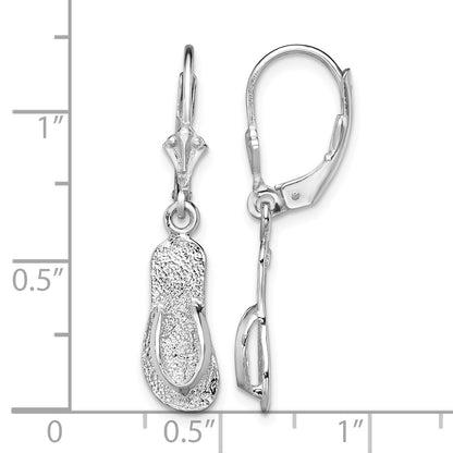 De-Ani Sterling Silver Rhodium-Plated Polished Large Flip-flop Leverback Earrings