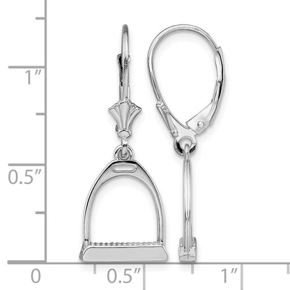 De-Ani Sterling Silver Rhodium-plated Polished 3D Small Stirrup Leverback Earrings