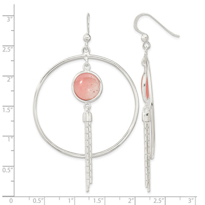 Sterling Silver Polished Dyed Agate Fancy Dangle Earrings