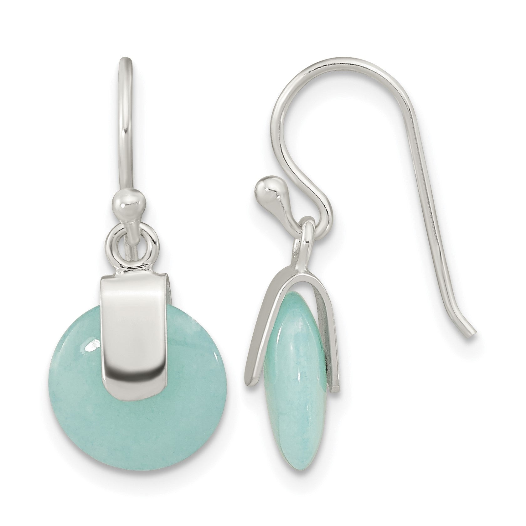 Sterling Silver Imitation Turquoise Circle Earrings