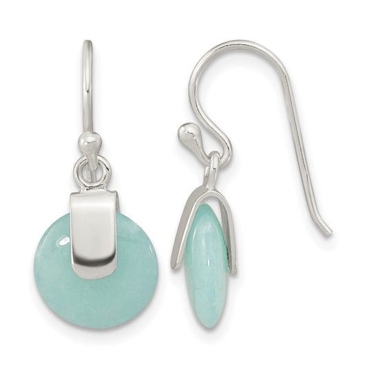 Sterling Silver Imitation Turquoise Circle Earrings