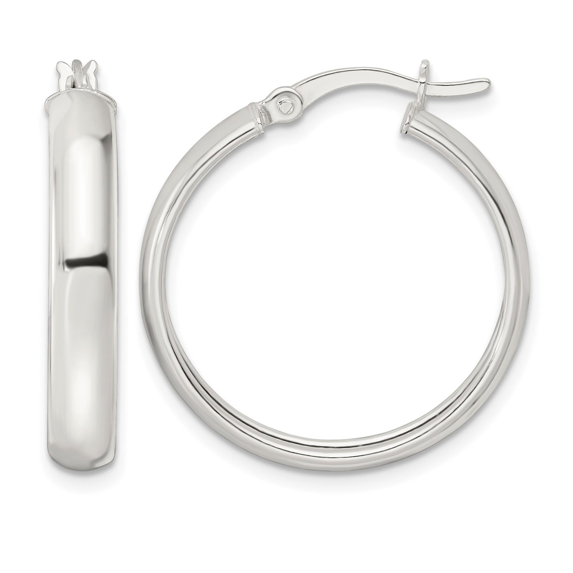 Sterling Silver Polished Hoop Earrings