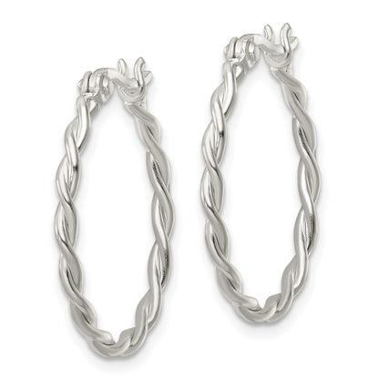 Sterling Silver Polished Twisted Hoop Earrings