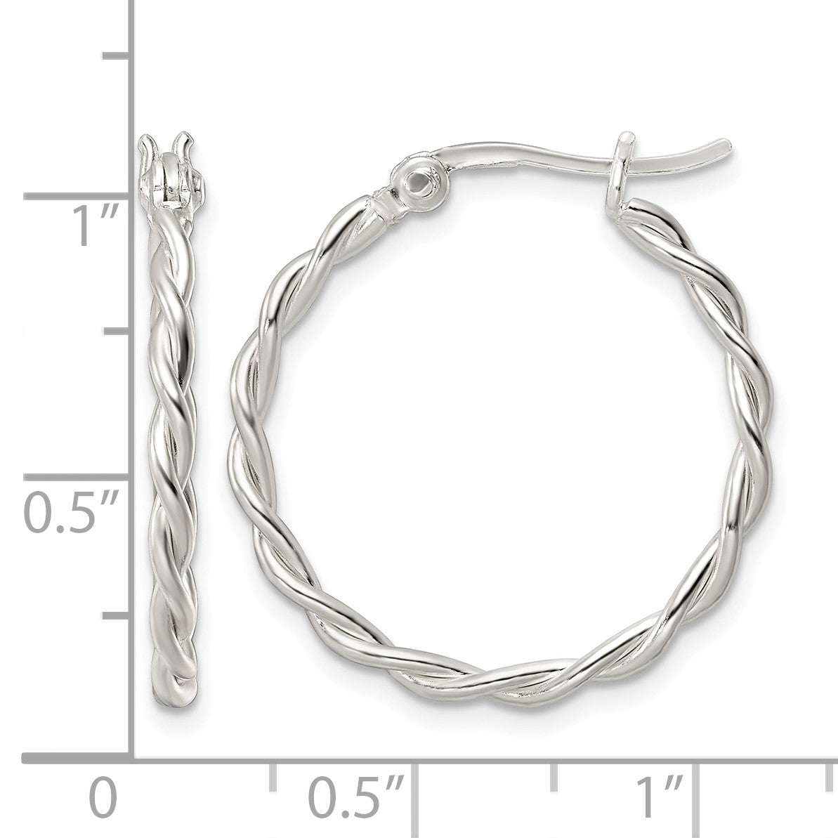 Sterling Silver Polished Twisted Hoop Earrings
