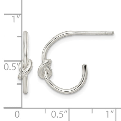 Sterling Silver Polished Knotted Hoop Earrings