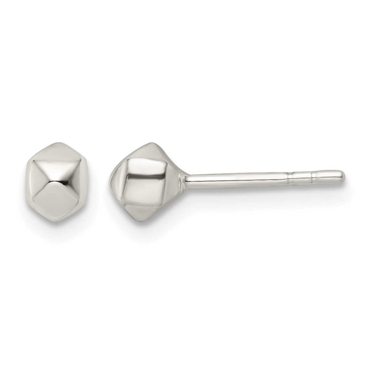 Sterling Silver Polished Geometric Shape Post Earrings