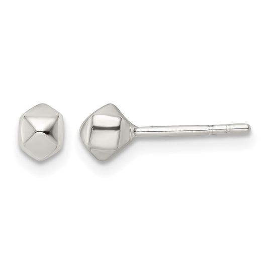 Sterling Silver Polished Geometric Shape Post Earrings