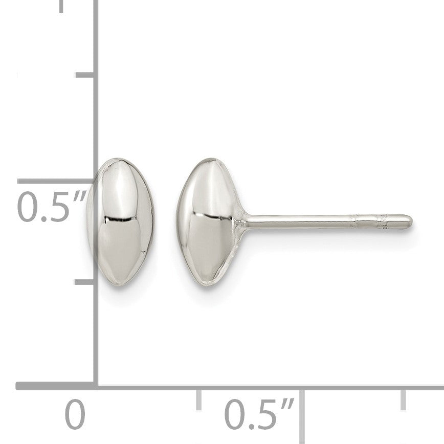Sterling Silver Polished Puffed Bead Post Earrings
