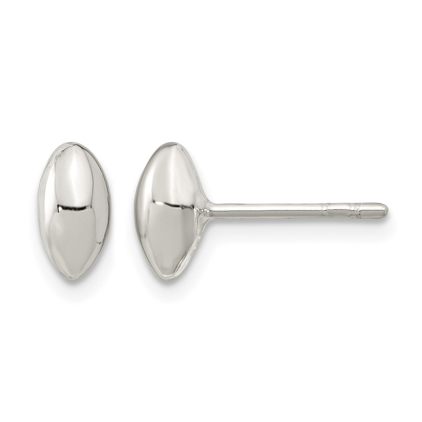 Sterling Silver Polished Puffed Bead Post Earrings