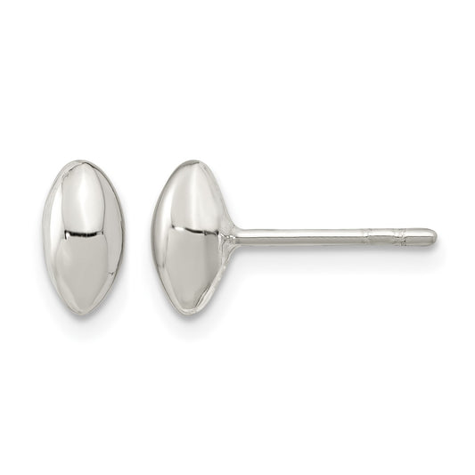Sterling Silver Polished Puffed Bead Post Earrings