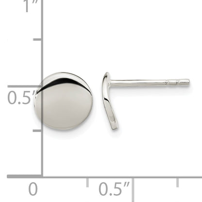 Sterling Silver Polished Flat Circle Post Earrings